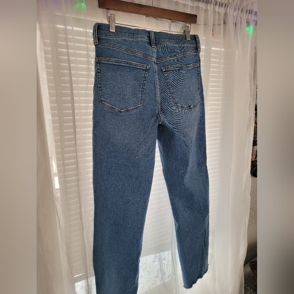 J. Crew Stretch Denim Jeans Womens Size 29 Tall Stovepipe Raw Hem 30" Inseam - Picture 5 of 9